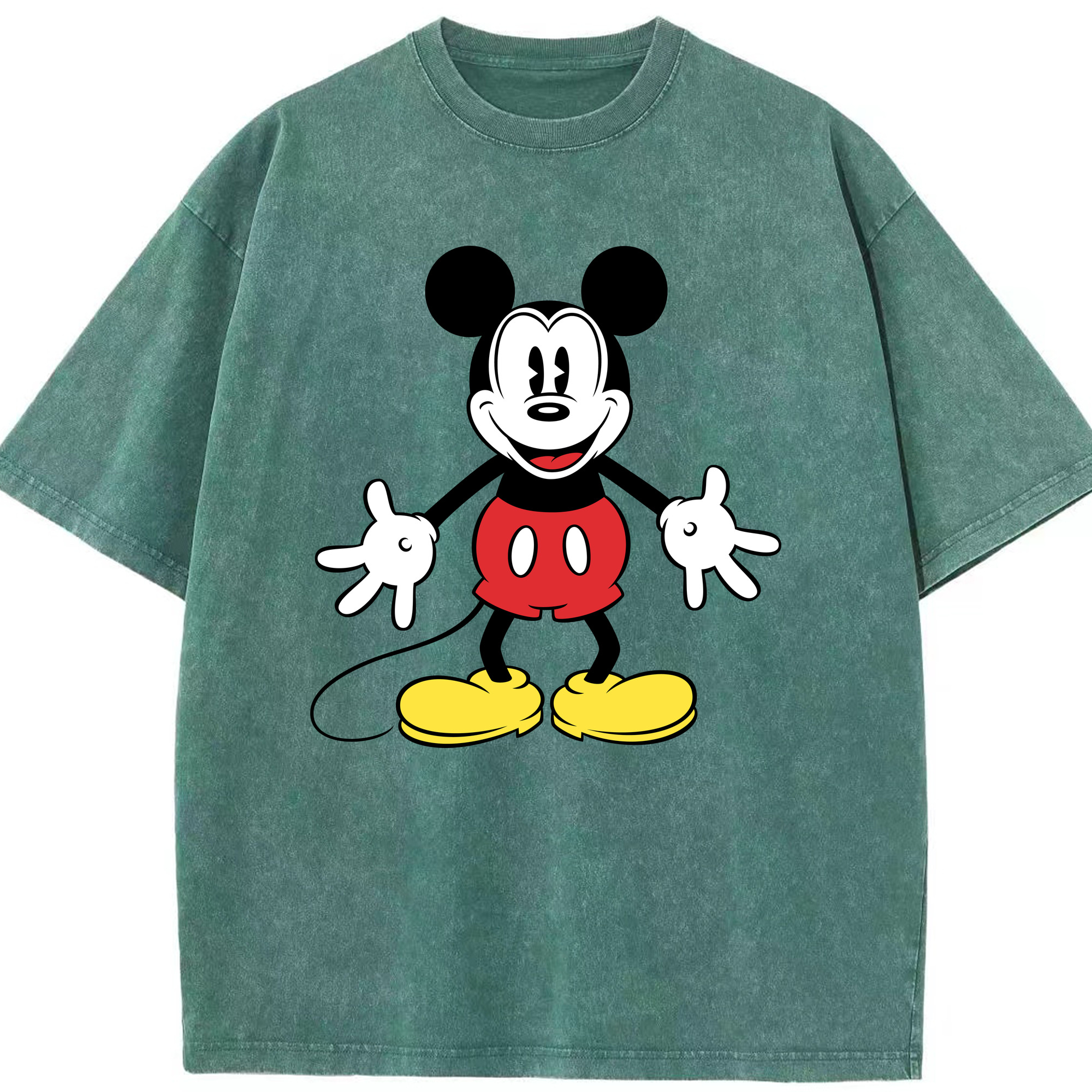 （画像用） ミッキーマウス Mickey Mouse 綿100% ヴィンテージ風 半袖Tシャツ（フロントプリント）